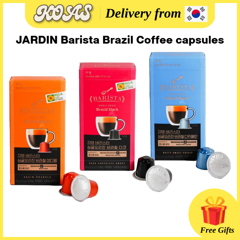 [Daiso Korea]JARDIN Barista Single Origin Brazil Coffee Capsule10pcs, Nespresso Compatible Capsules