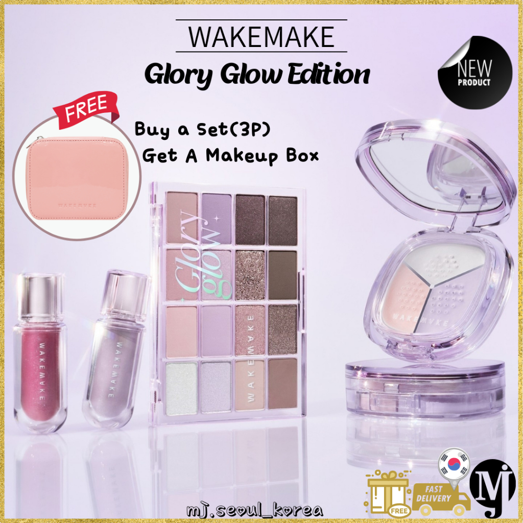 Wakemake Groly Glow Edition Soft Blurring Eye Palette Dewy Gel Maxi Tint Stay Fixer แป้งหลากสี