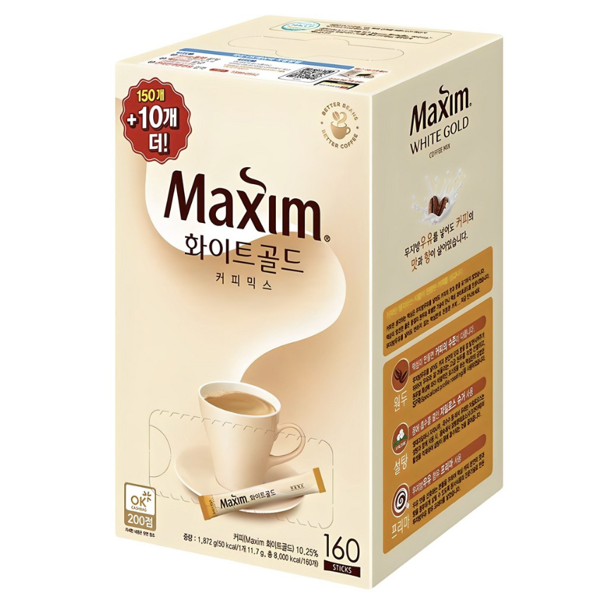 Maxim White Gold Coffee Mix, 11.7g, 160ea, 1ea