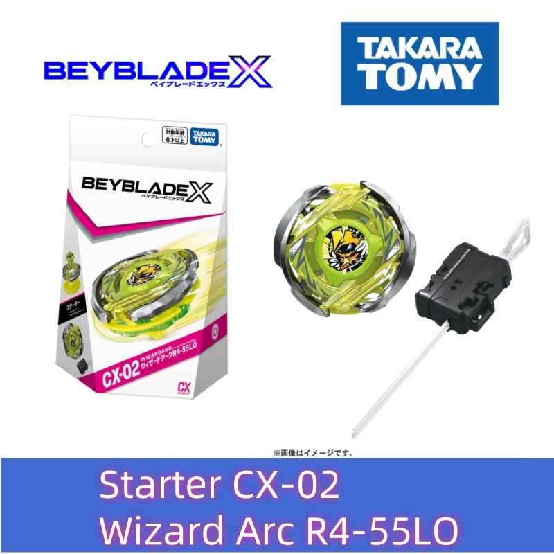 Original Takara Tomy Beyblade-X Starter CX-02 Wizard Arc R4-55LO Spin Toy
