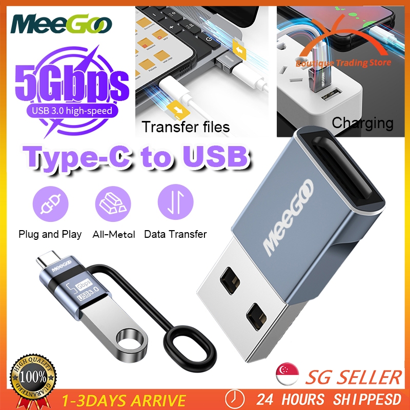 MeeGoo อะแดปเตอร์ USB to Type C & Type-C เป็น USB 3.0 OTG 5Gbps สายแปลงสําหรับ i-Phone/I-Pad/Hub​