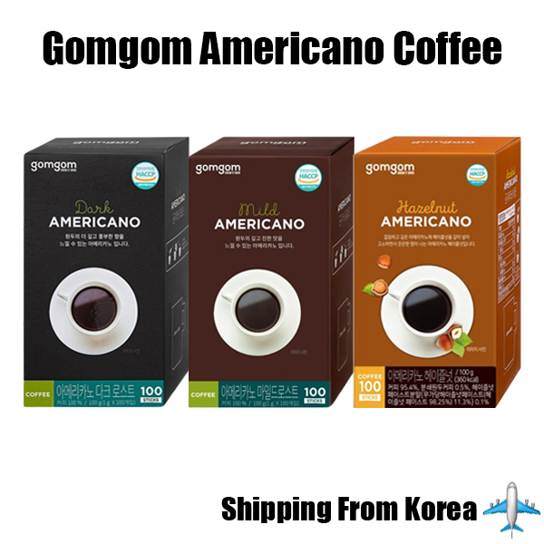 [Gomgom] Americano Coffee 100g(1g*100T) กาแฟเกาหลีDark Roast / Mild Roast / Hazelnut