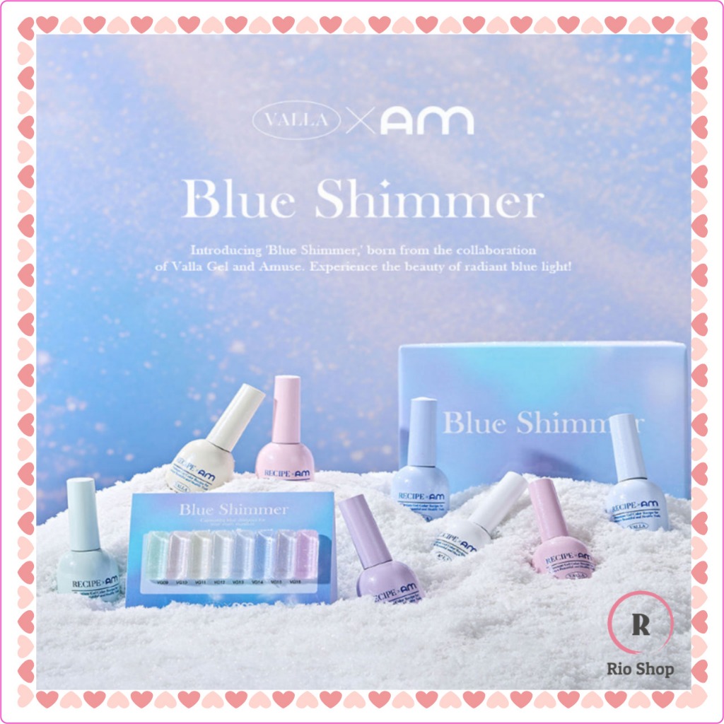 VALLA x Blue Shimmer 8 Color Set Winter Glitter Nail