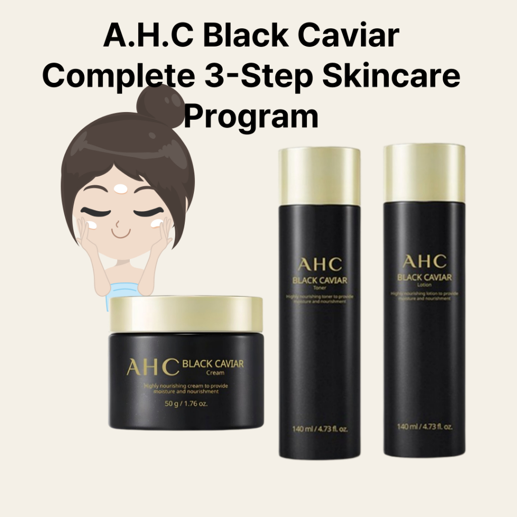 MAC Black Caviar Complete 3-Step Skincare Program Toner Lotion Cream การดูแลผิว