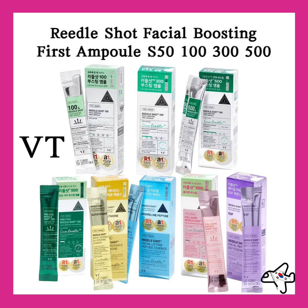 VT Reedle Shot 100/Reedle Shot 300/Reedle Shot 500 Facial Boosting First Ampoule VT Cica Reedle Shot