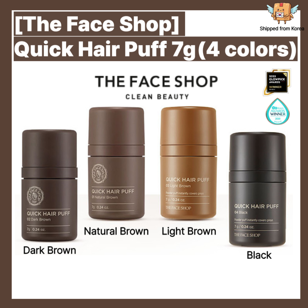[The Face Shop] Quick Hair Puff 7g (4 สี - Natural Brown, Dark Brown, Light Brown, Black)
