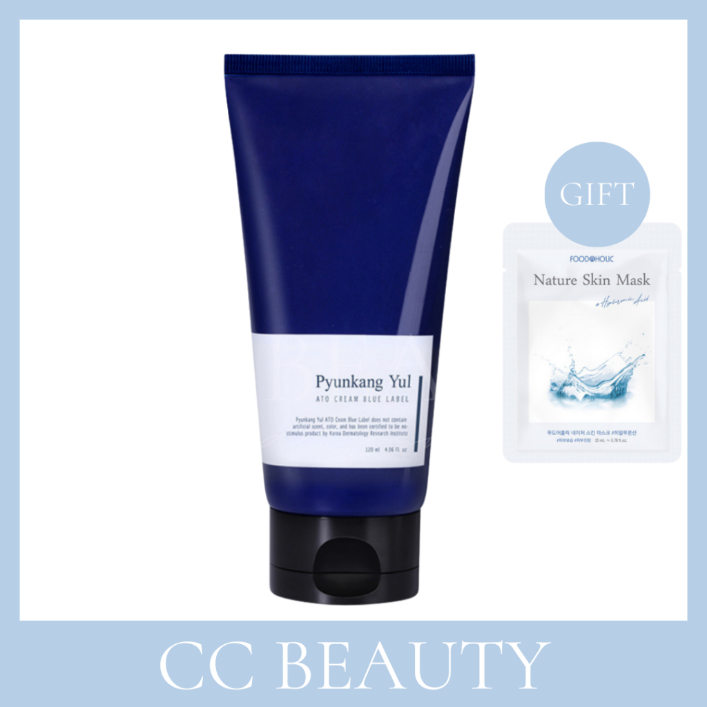 Pyunkang Yul ATO Cream Blue Label 120ml - ครีมให้ความชุ่มชื้นและผ่อนคลายสําหรับผิวแพ้ง่าย