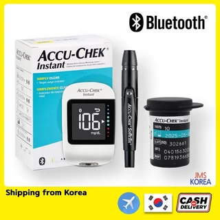 Accu-Chck Instant Glucose Monitor + 10 แถบทดสอบ + อุปกรณ์ Lancet + ชุด Lancets Glucometer 10 ชิ้นพร้อมของขวัญฟรี