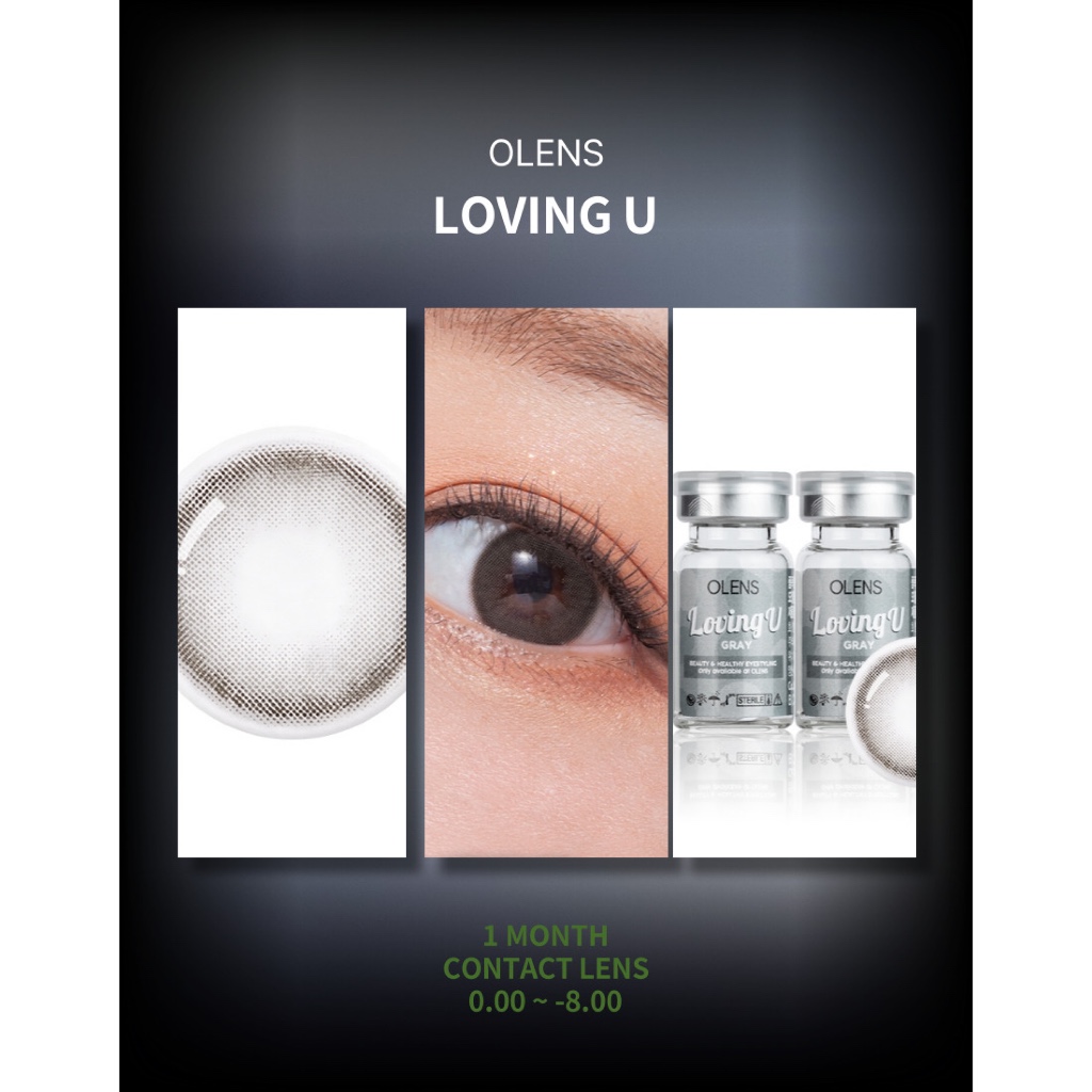 [OLEN] คอนแทคเลนส์ 1 เดือน <LOVING U> (สีเทา)(2P)(13.0mm)
