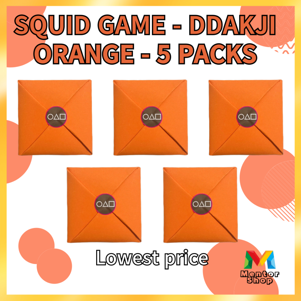 [Mentor Shop] Squid Game Ddakji - Orange 5 Packs (เกมเกาหลีดั้งเดิม)