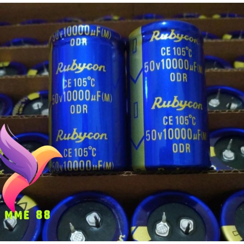 Elco Capacitor 10000Uf 50V Rubycon สีฟ้า