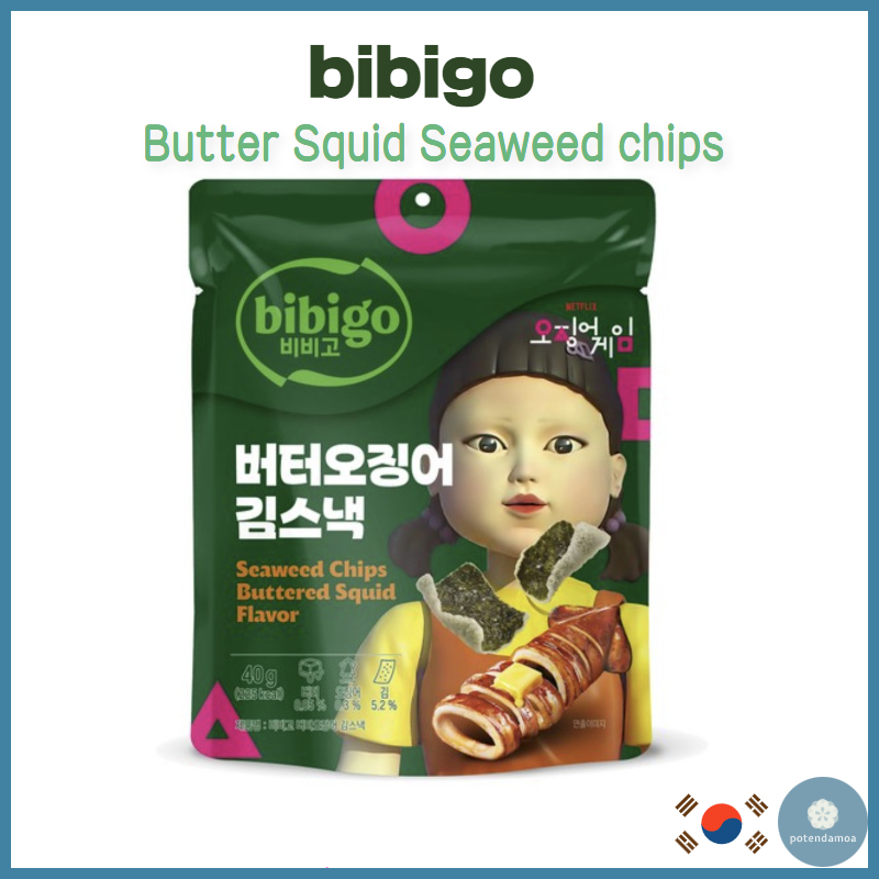 [Bibigo] Butter squid Seaweed Chips 40g/เกมปลาหมึก/เกม Ojingeo/ของว่างสาหร่าย