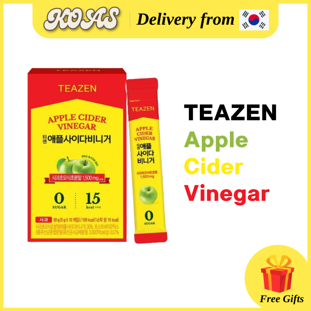 [TEAZEN] Apple Cider Vinegar ผงชาแท้เกาหลีไม่มีน้ําตาลเย็น (5g x 10T / 30T)
