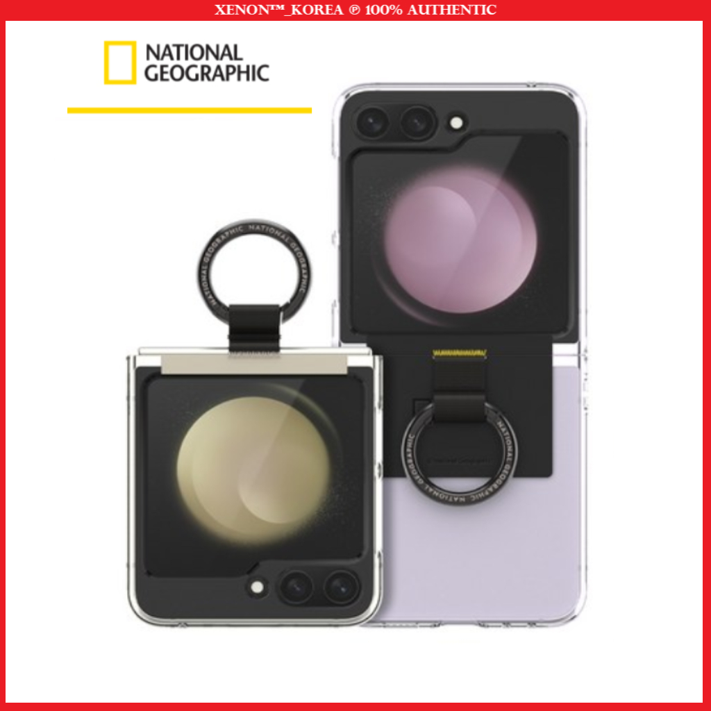 (National Geographic) Samsung Galaxy Z Flip6 Ring Strap Slim Fit Case/ Galaxy Z Flip5/ Galaxy Z Flip