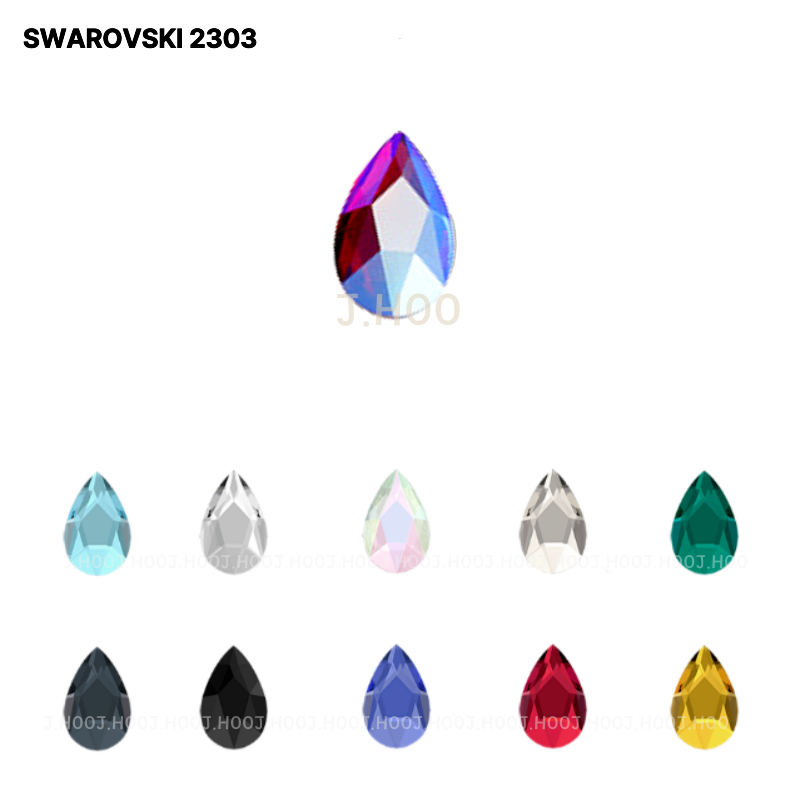 Swarovski 2303 ลูกแพร์ หลังแบน 8x5 มม. (10 ชิ้น)