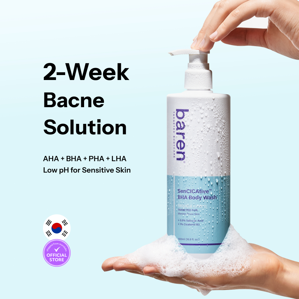 Baren SenCICAtive BHA Body Wash 500ml [Body Wash, Bacne, Body Acne, Back Acne, Body Care, pHต่ํา, Salicylic Acid]