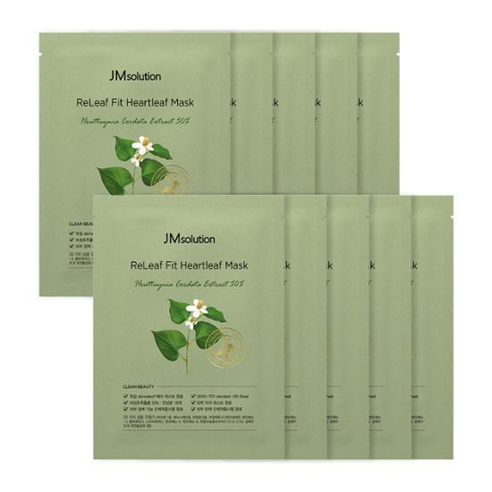 [Olive Young] JMsolution ReLeaf Fit Heartleaf Mask 10P