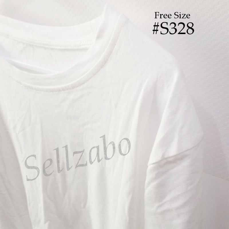 S328 UNISEX Free Size (สูท SL) WHITE TSHIRT VIU