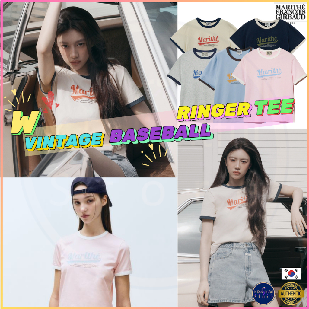 [Marithe Francois Girbaud] W VINTAGE BASEBALL RINGER TEE