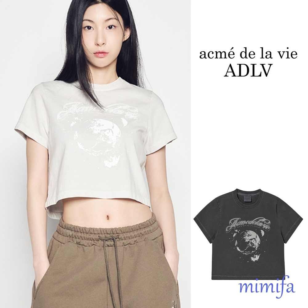 [acme de la vie ADLV] WOMAN GALAXY PIGMENT CROP SHORT SLEEVE T-SHIRT