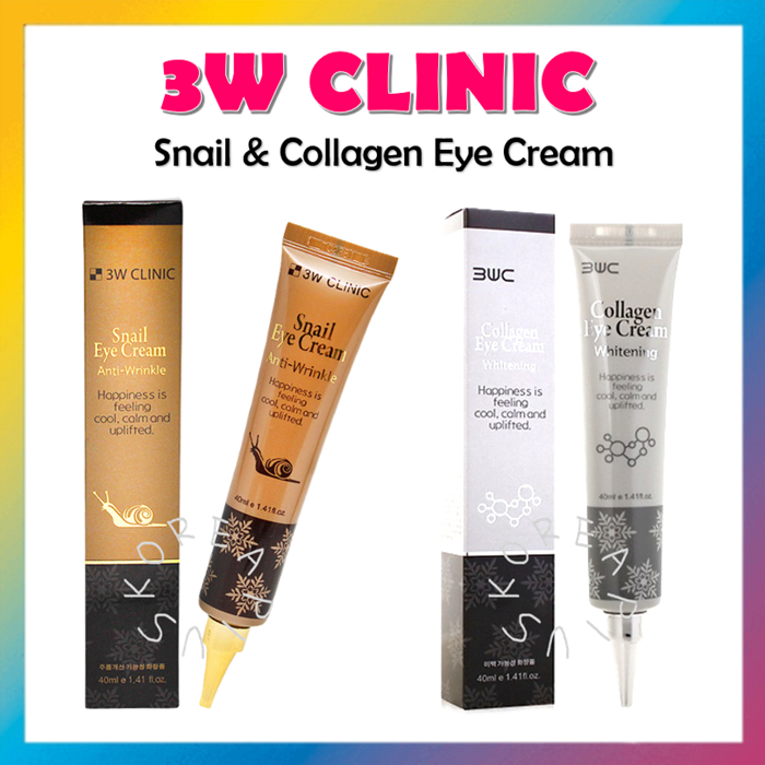 [3W CLINIC] Snail Eye Cream Anti-Wrinkle, Collagen Eye Cream Whitening 40ml