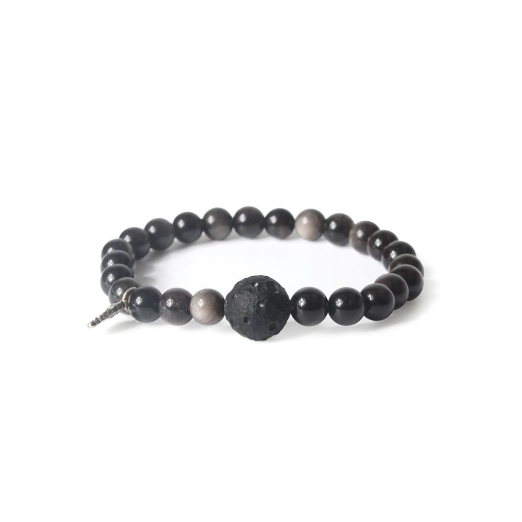 Cosmic Owls Shadow Obsidian Guardian รอบลูกปัดสร้อยข้อมือพิเศษ