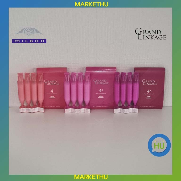 Milbon Grand Linkage ทรีทเม้นท์บํารุงเส้นผม 9 กรัม x 4 ชิ้น = 36 กรัม 3 แบบ 4,4+, 4x