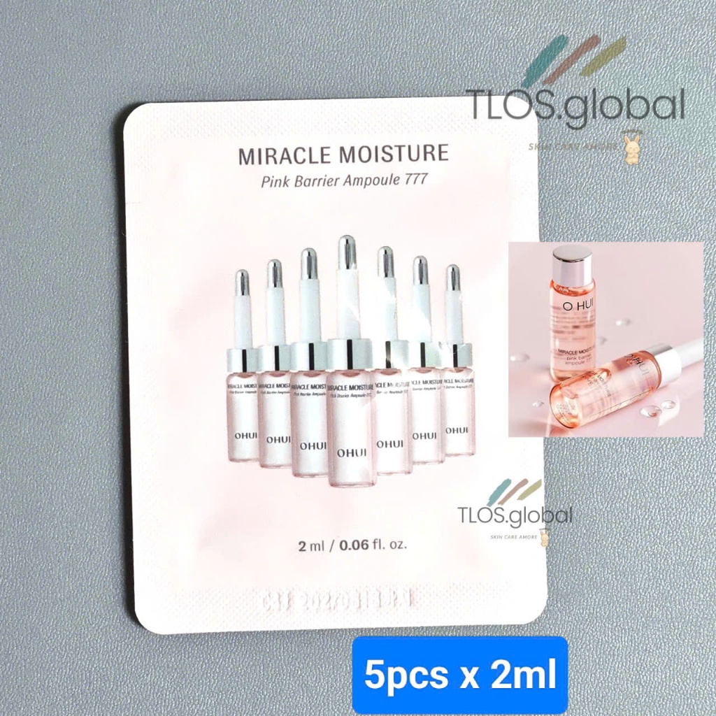 5pcs*2ml OHui Miracle Moisture 777 Pink Barrier Ampoule