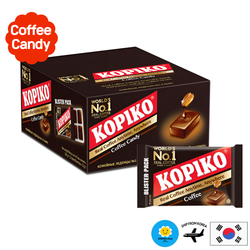 Kopiko รสกาแฟ Candy Blister Pack 8pcs(ตัวละ 32g)  12pack (กล่อง) & 3pack– EXP 2026. ธ.ค