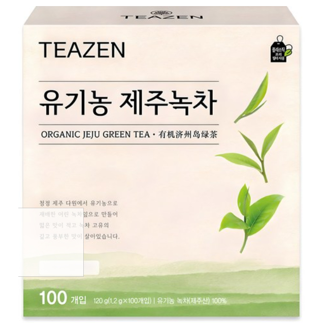 [K-Food] Teazen Organic Jeju Green Tea, 1.2g, 100ea, 2 แพ็ค