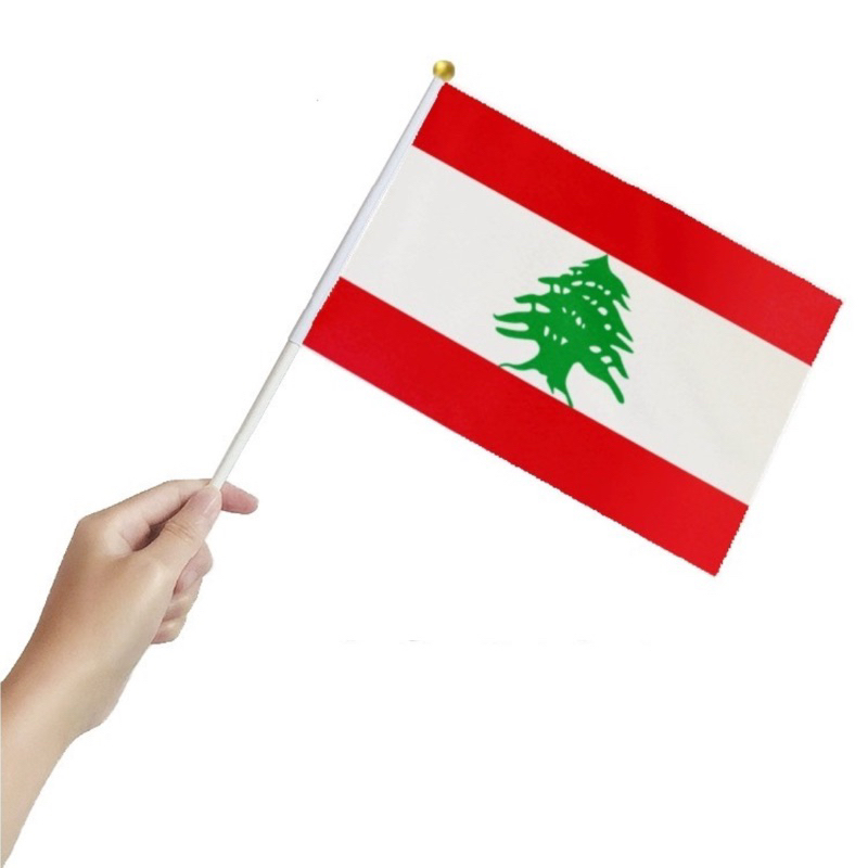 Spot Delivery 97 lebanon 5PCS Hand-Waving Flag 14*21*30 ซม.ธงโลกแฟน Props วันชาติ Meting Club Flags