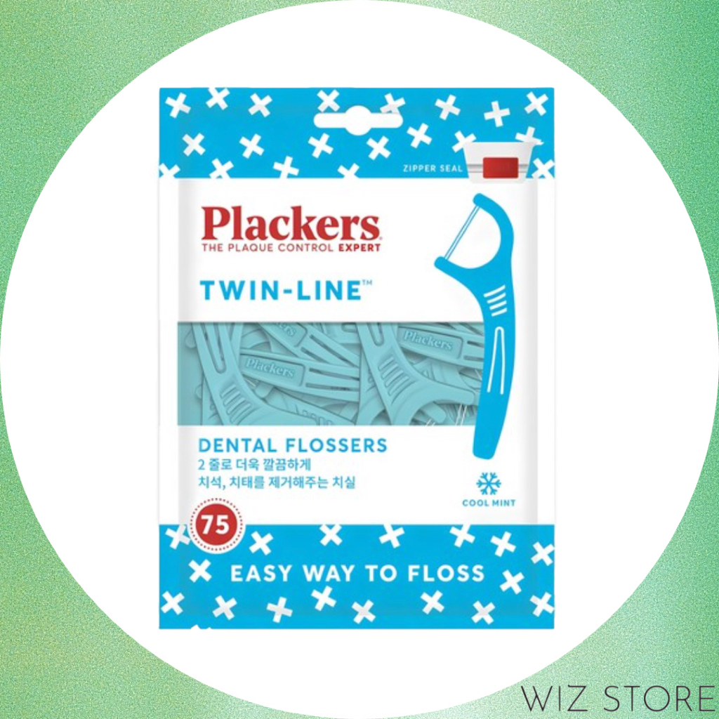 [Plackers] ไหมขัดฟันทวินไลน์ 75ชิ้น