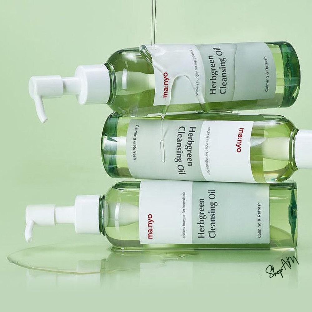 Manyo Pure Herbgreen Cleansing Oil 200ml - สกินแคร์ที่มีส่วนผสมจากธรรมชาติ น้ํายาล้างเครื่องสําอางสําหรับ Herbgreen