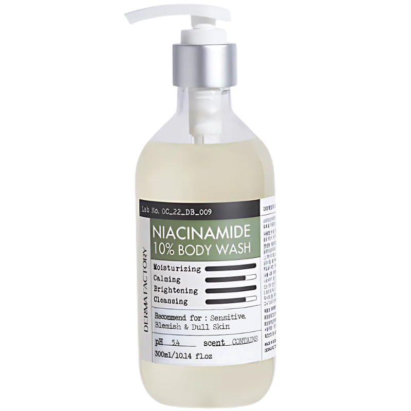 DERMA FACTORY Niacinamide 10% Body Wash 10.14 fl.oz / 300ml (วันหมดอายุ: 2028.10)