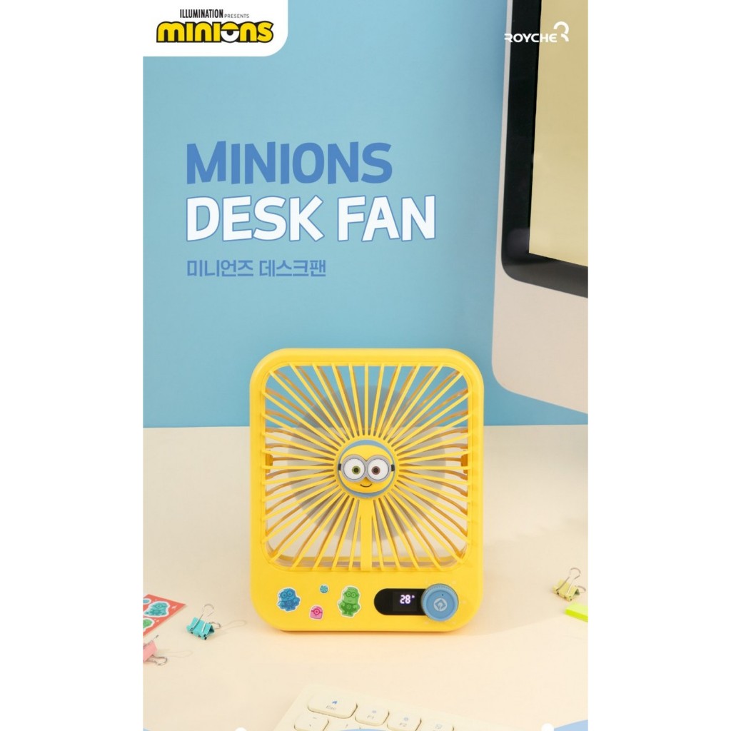 Minions Desktop Wireless Desk Pan BLDC Noise-Free Fan / Portable Office Camping 100 Steps Adjustment