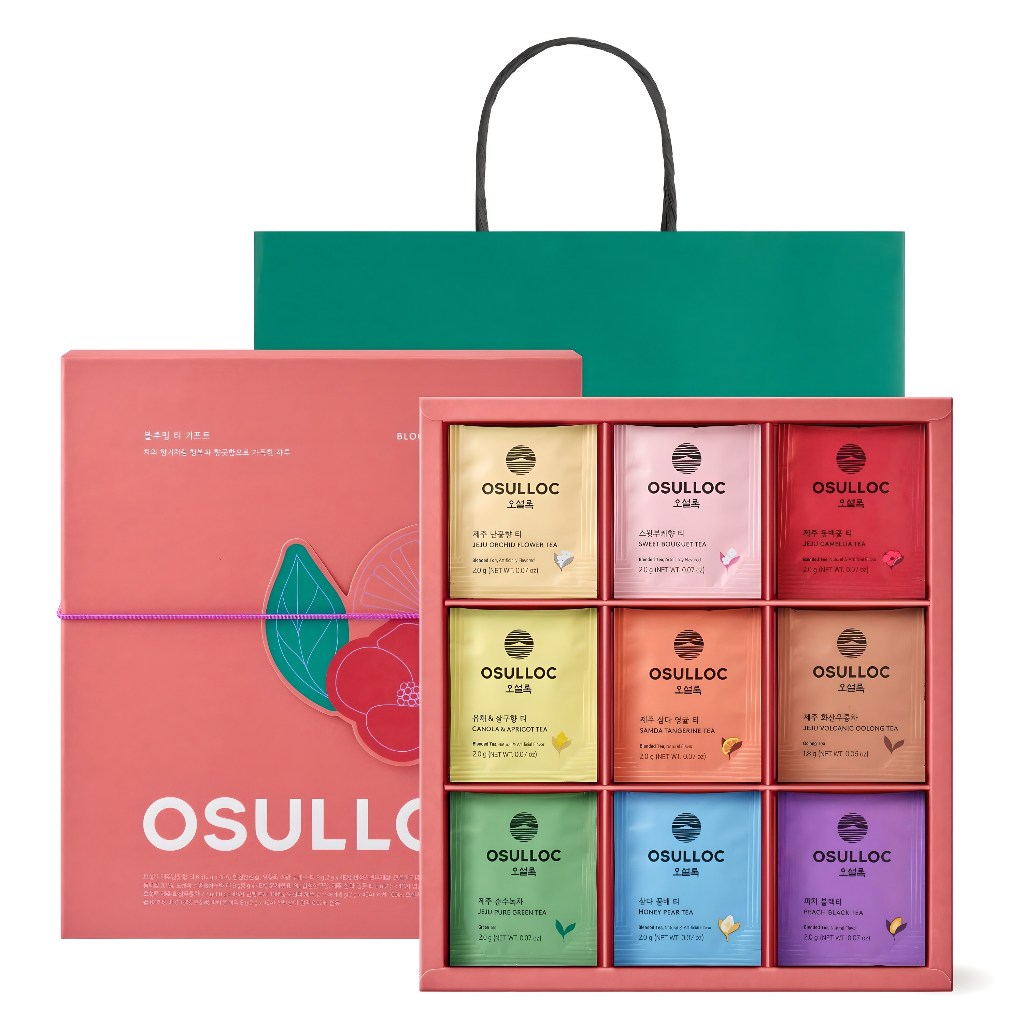 [OSULOC] Blooming Tea Gift Set – 36 ถุงชา (9 พันธุ์  4) – ชาสมุนไพรและผลไม้เกาหลีระดับพรีเมียม – ชุดของขวัญที่สมบูรณ์แบบ