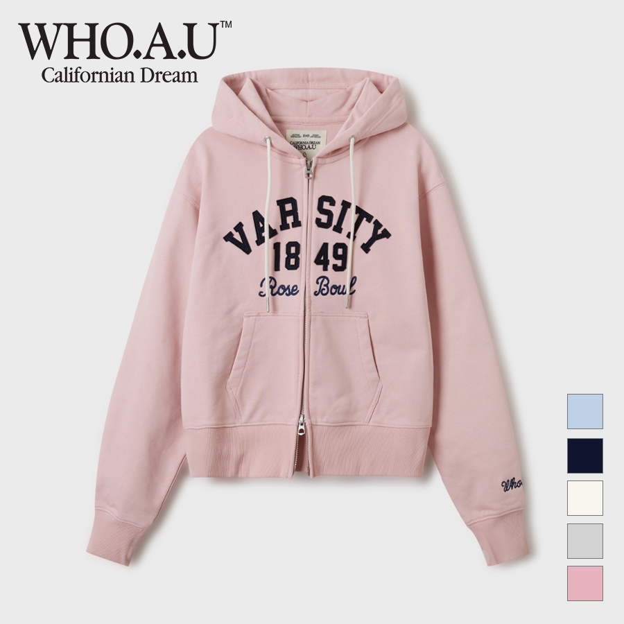 [WHO.AU] Patch Crop Hood Zip-up | Whmzf1111f