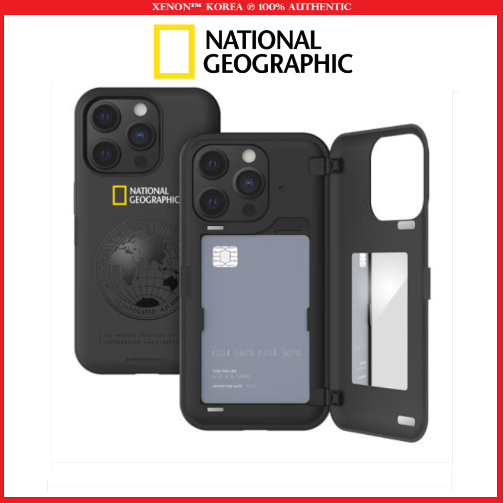 (National Geographic) iPhone 16 Pro Max Global Seal Magnetic Card Door Phone Case / iPhone 16 Series / iPhone 15 Series / iPhone 14 Series