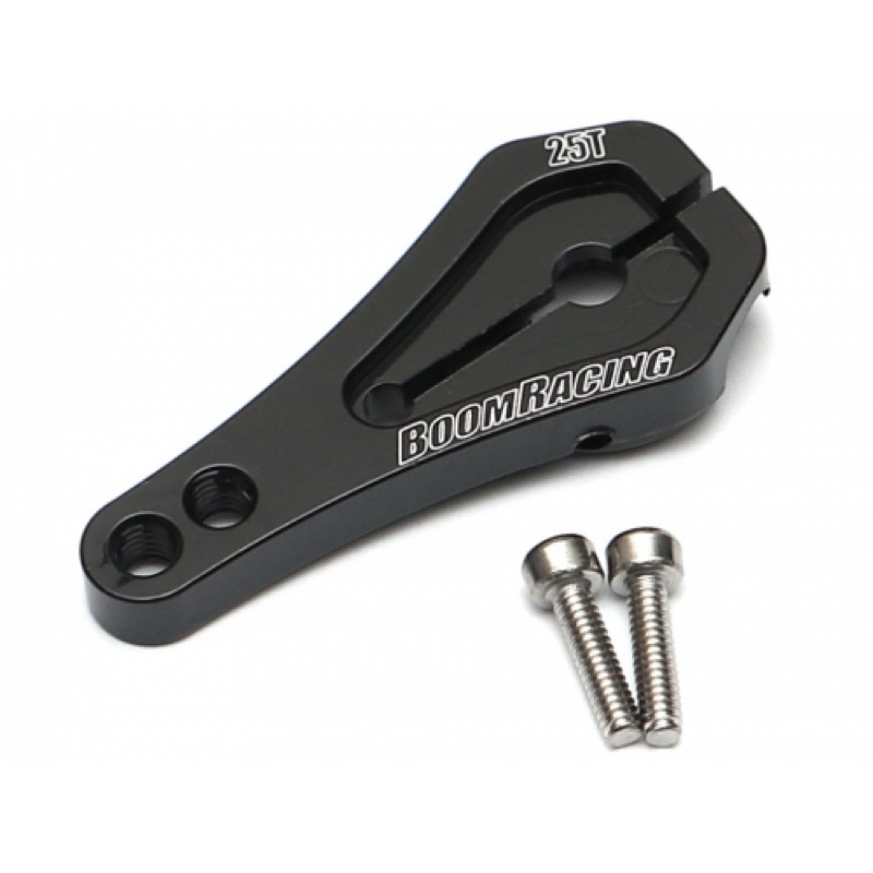 Boom Racing Aluminium Long Low Profile Servo Horn 25T สีดํา