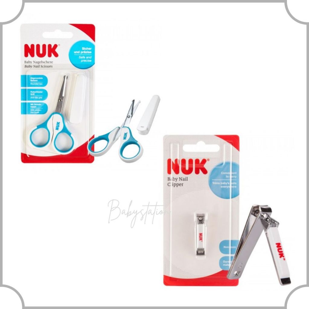 NUK Safety Baby Scissors with Protective Cap / Nail Scissors Safe and Precise for Baby Nail Care wit