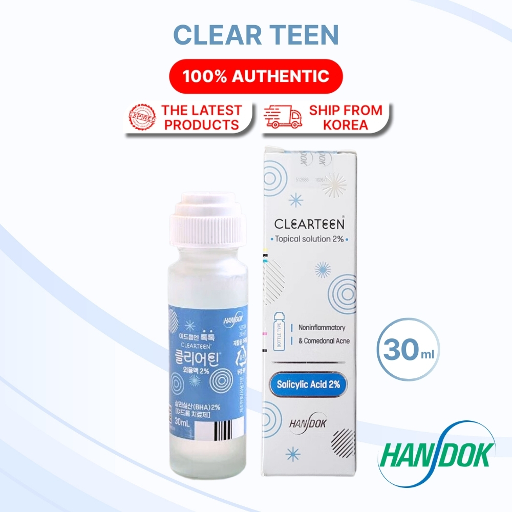 (ต่ออายุ)HANDOK Clearteen Topical Soln. 2% 30ml Acne Blackhead Whitehead BHA Serum Spot Treatment - Clear Teen Skincare Solution