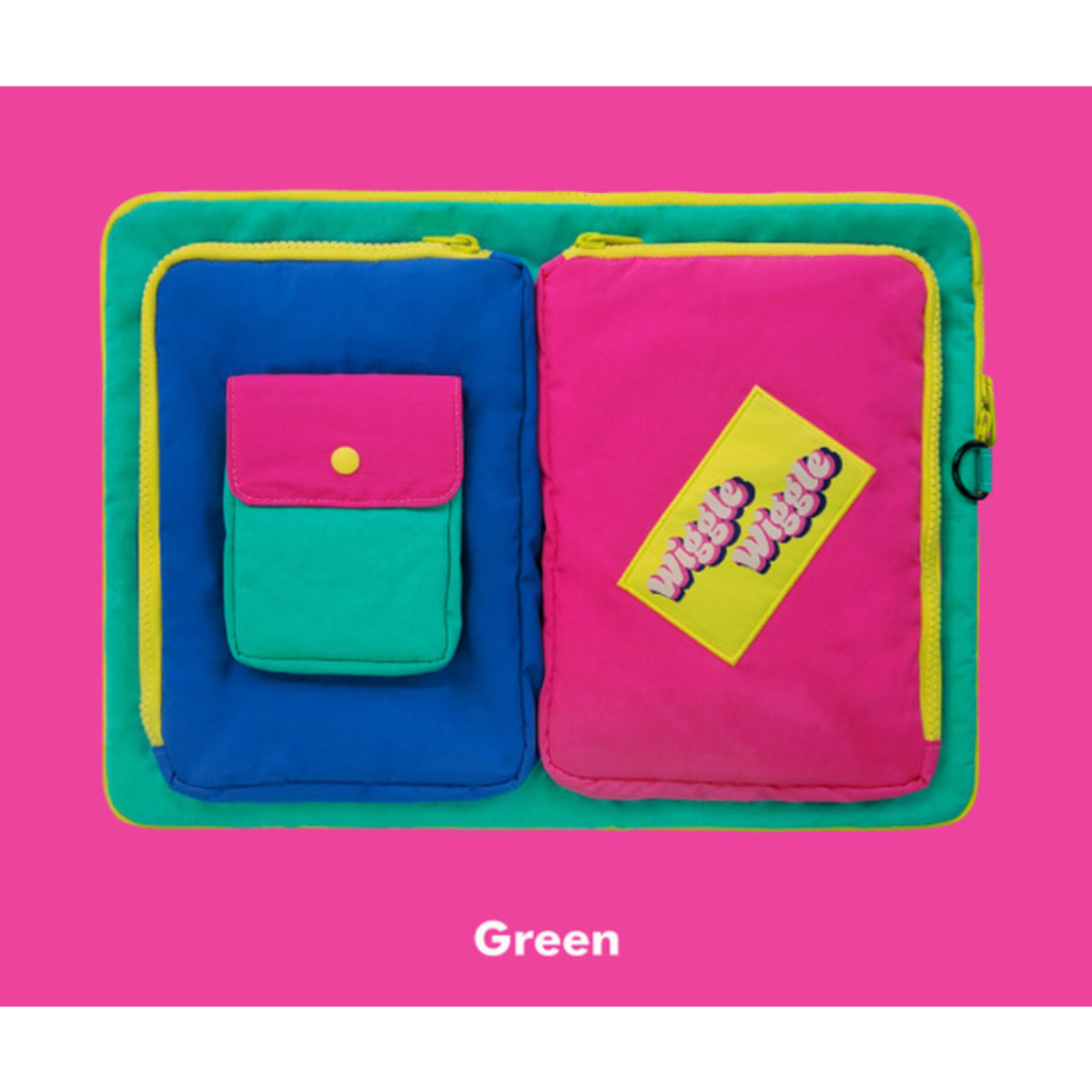 [Wiggle Wiggle] POCKET NOTE BOOK POUCH -สีเขียว