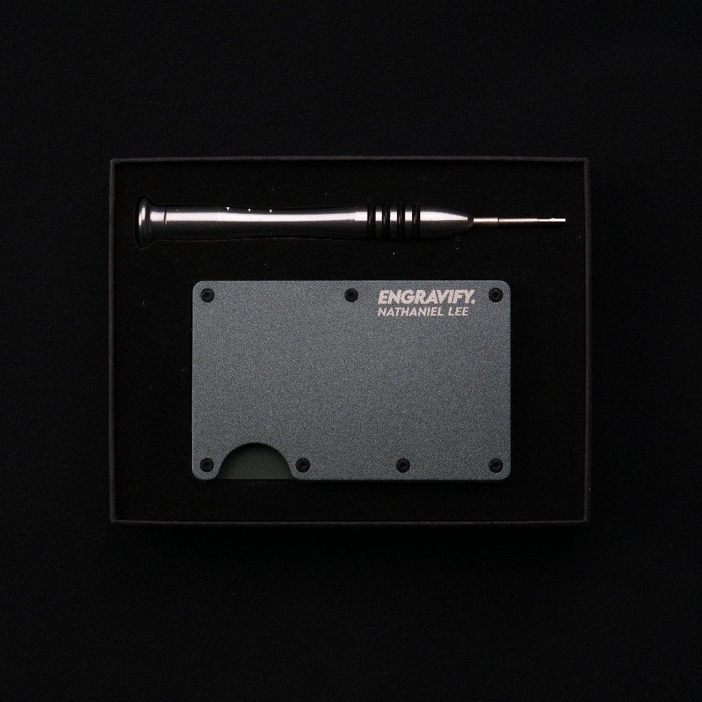 ENGRAVIFY Custom Name Minimalist Slim Men Wallet - RFID Wallet Name Card Holder Wallet - Wallet Men Ridge
