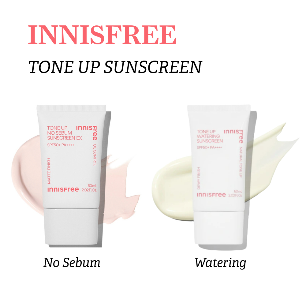 [Innisfree] Tone-Up & Hydrating Sunscreen Set – SPF50+ PA++++, Lightweight & Brightening