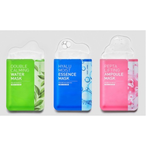 Mediheal Double Calming Water Mask 5p + Hyalu Moist Essence Mask 5p + Pepta Lifting Ampoule Mask 5p,