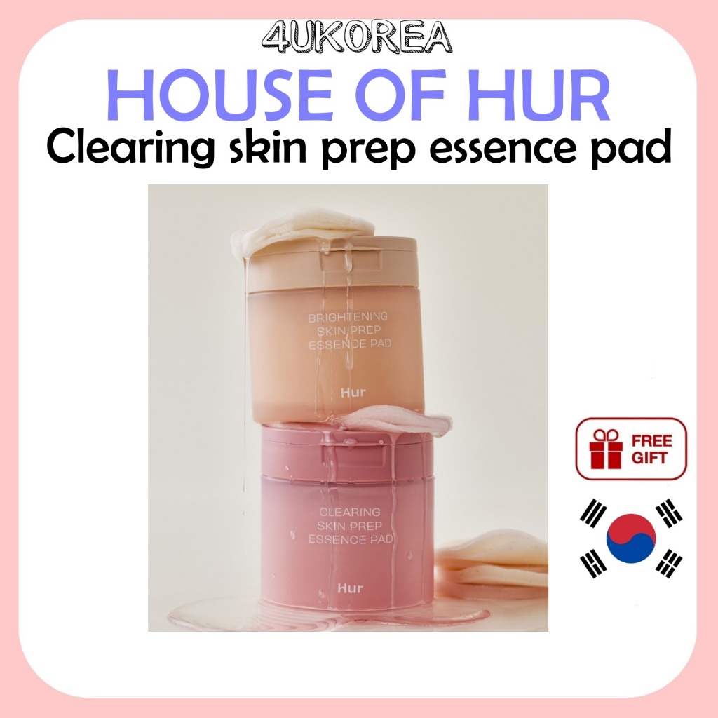 HOUSE OF HUR Clearing skin prep essence pad แผ่นเอสเซ้นส์เตรียมผิวกระจ่างใส 140ml (70 แผ่น)/K-BEAUTY