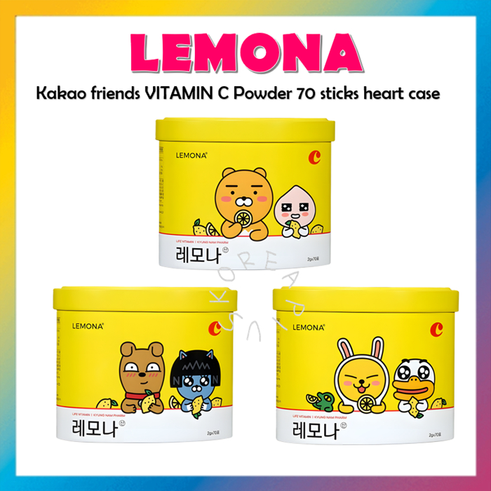 [KYUNGNAM Pharm] Kakao Friends x Lemona Vitamin C Powder 70 แท่ง Heart Case