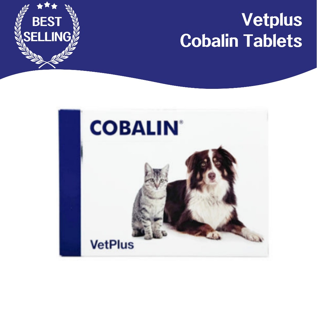 Vetplus Cobalin Cat/Dog 60 เม็ดสัตว์เลี้ยงวิตามิน B12 อาหารเสริม, เพิ่มพลังงาน, เพิ่มภูมิคุ้มกัน, การกินเพื่อสุขภาพ, โภชนาการที่จําเป็นสําหรับสัตว์เลี้ยง, ทางเลือกสัตว์เลี้ยง Vital Pet