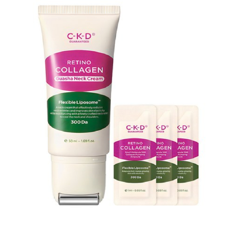 Retinocollagen น้ําหนักโมเลกุลต่ํา 300 Guasha คอริ้วรอยครีม 50ml + คอลลาเจน ampoule 1ml 3p, 1ea