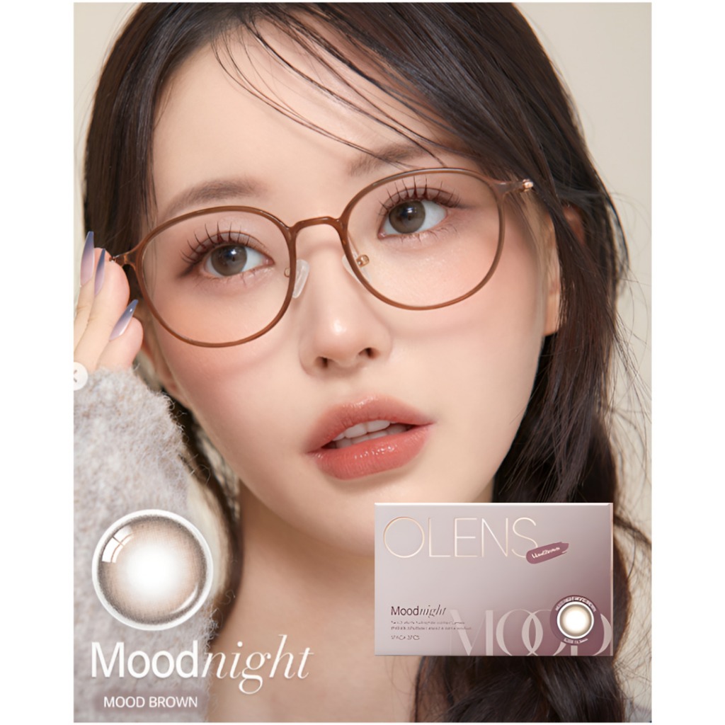 OLENS MOOD NIGHT หนึ่งเดือน – สีน้ําตาลมูมิน 1 สี | คอนแทคเลนส์สีรายเดือน K-Beauty 2p 1 กล่อง